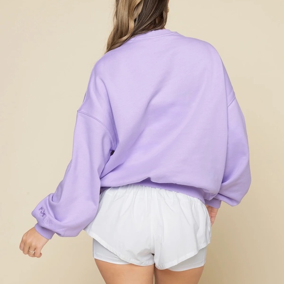 POPFLEX Active Club Cloud Crewneck Lavender with Pockets S/M - Picture 4 of 13